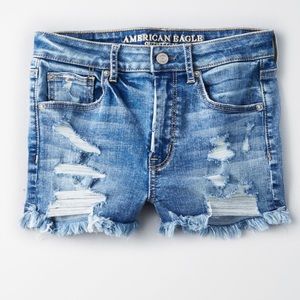 America eagle distressed jean shorts